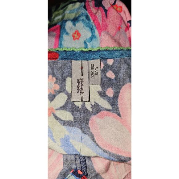 New Anthropologie BL-NK The Tatiana Kaftan $148 PLUS ONESIZE Blue - Picture 5 of 5